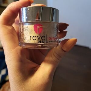 Gold/peach glitter nail dip